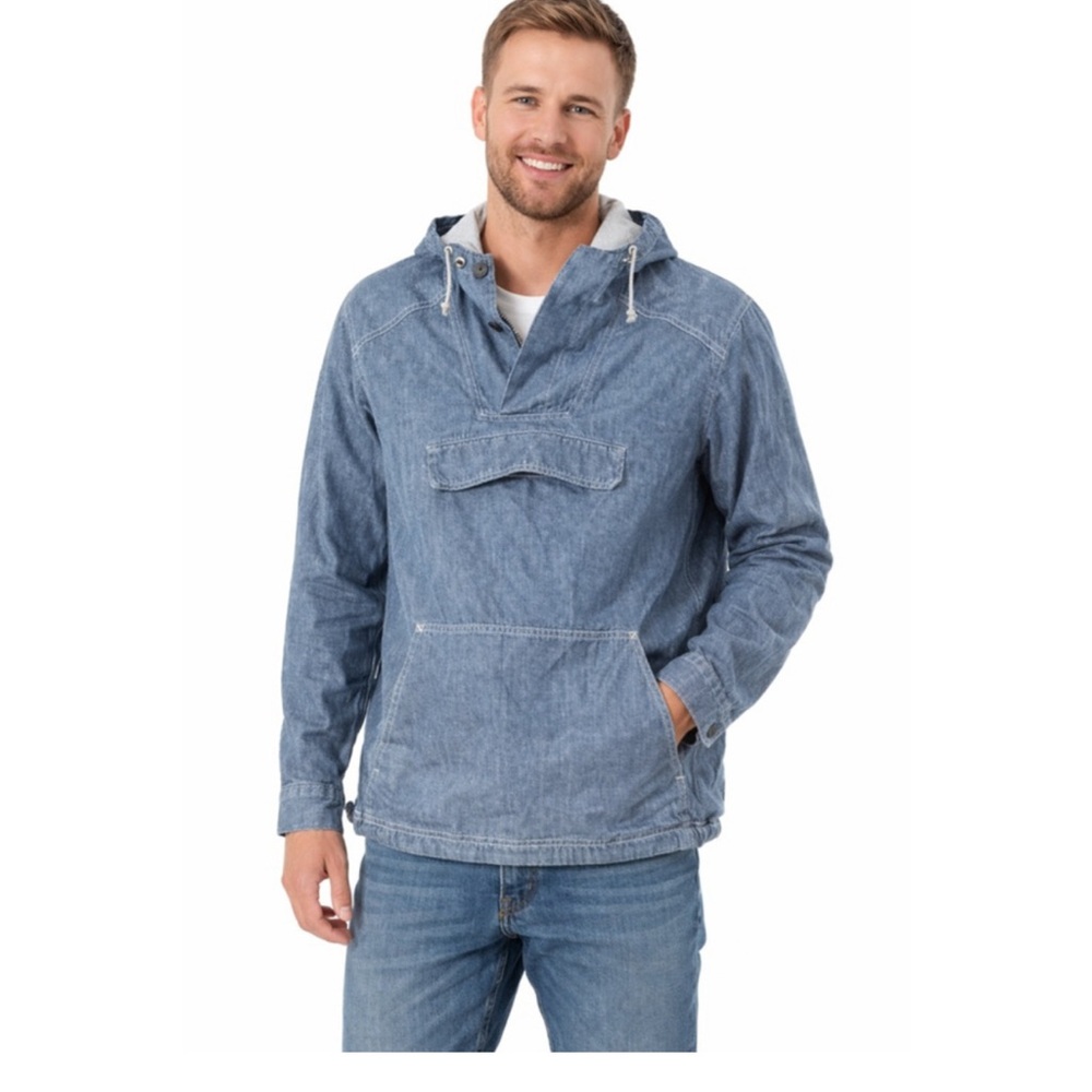Henry Cotton's Blue Hooded Denim Jacket